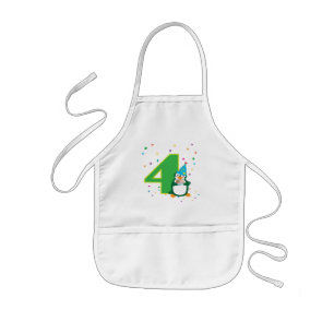 Tablier Enfant Apron du pingouin d'anniversaire