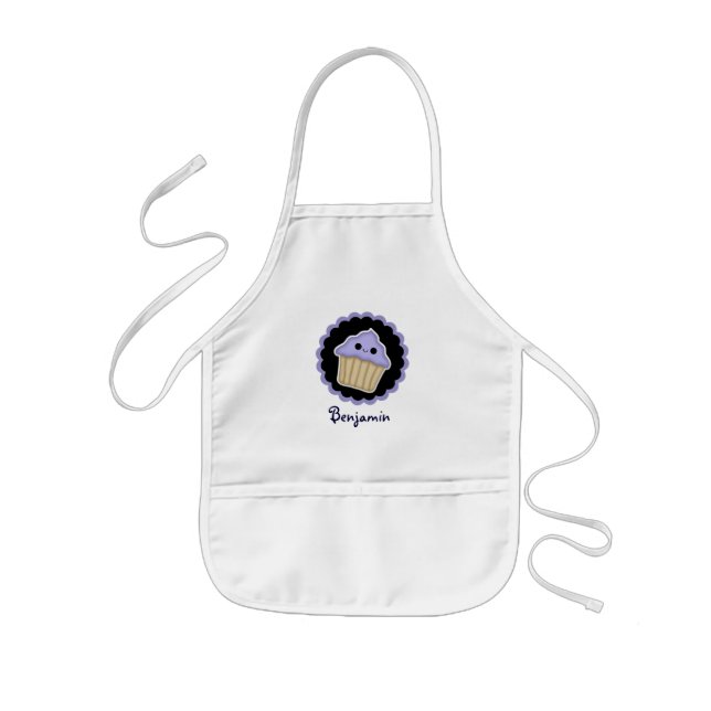 Tablier Enfant Apron Enfants Kawaii Cupcake Violet (Devant)