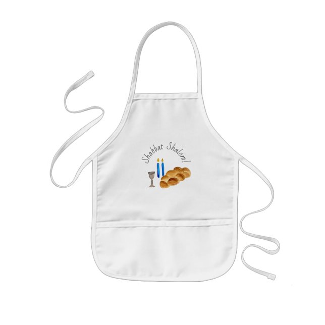 Tablier Enfant Apron Shabbat Shalom Aquarelle (Devant)