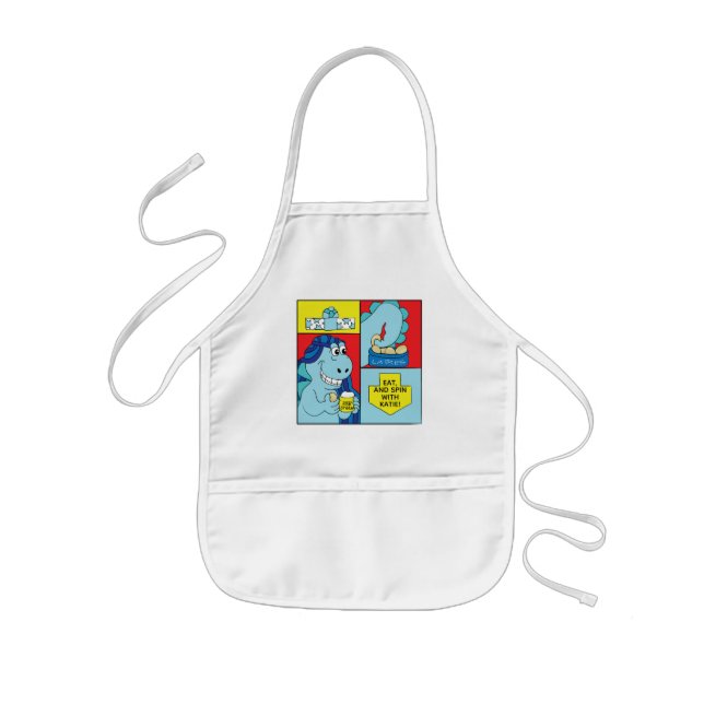 Tablier Enfant Aprons Hanoukka Latke des enfants Manger Dinosaure (Devant)