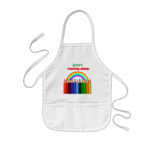 Tablier Enfant Arc-en-ciel et artiste de crayons de couleur