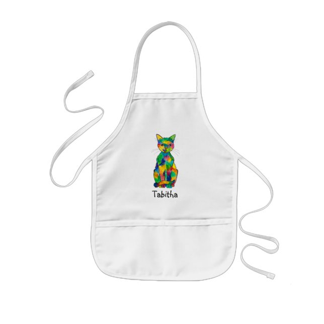 Tablier Enfant Arc-en-ciel Nom du chat Apron (Enfant) (Devant)
