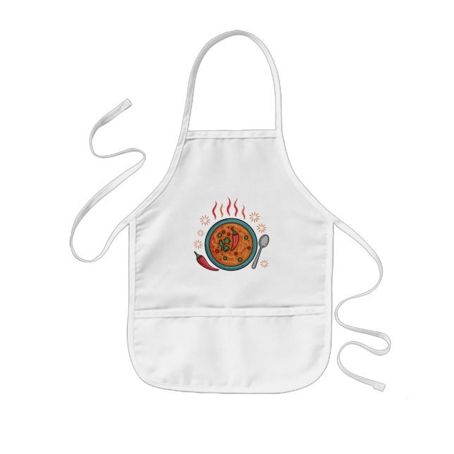 Tablier Enfant Art de nourriture au curry épicé chaud (Devant)
