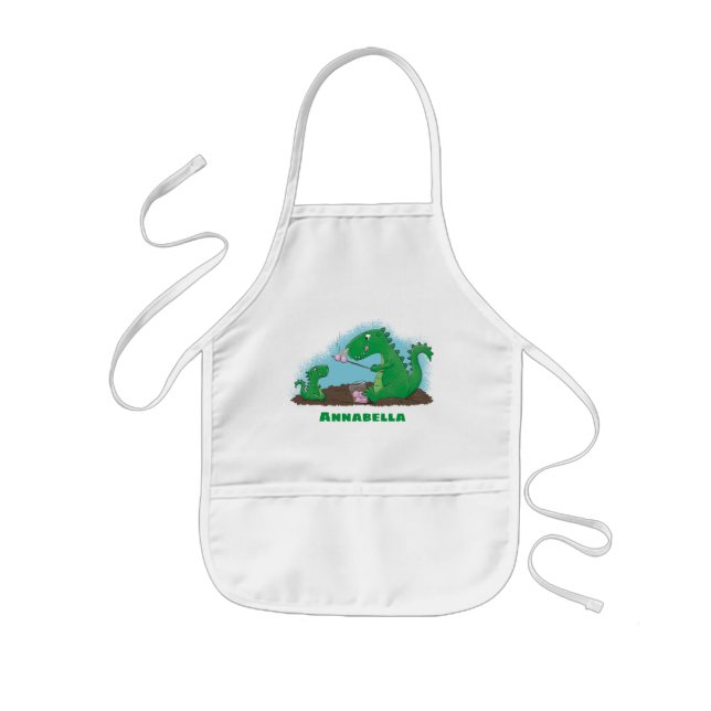 Tablier Enfant Baguettes mignonnes grillant des marshmallows dess (Devant)