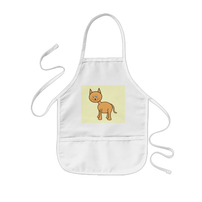 Tablier Enfant Bande dessinée mignonne de chat de gingembre. Fond (Devant)