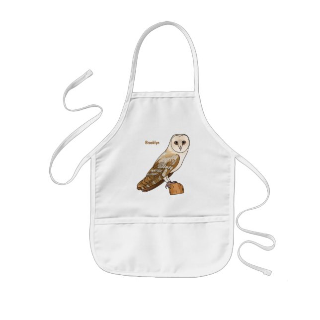 Tablier Enfant Barn owl bird cartoon illustration  (Devant)