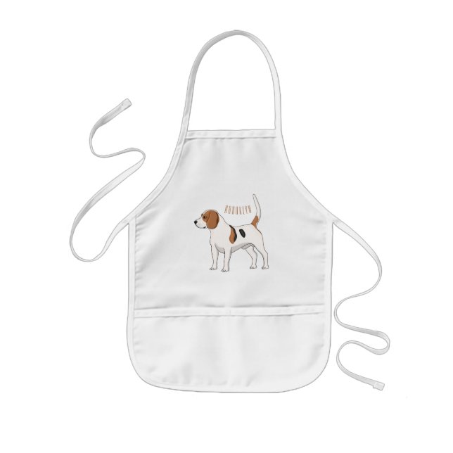 Tablier Enfant Beagle dog cartoon illustration  (Devant)