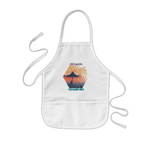Tablier Enfant Besoin de vitamine mer paysage de plage au coucher