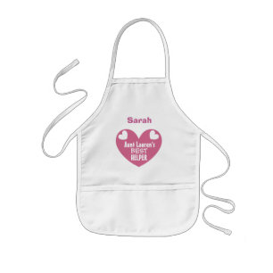 Tablier Enfant Best Kitchen Helper Name et coeur Z4 de tante