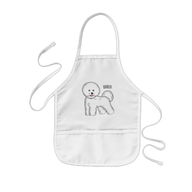 Tablier Enfant Bichon frise dog dessin animé (Devant)