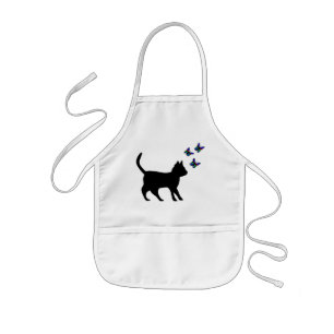 Tablier Enfant Black Cat and Butterfly