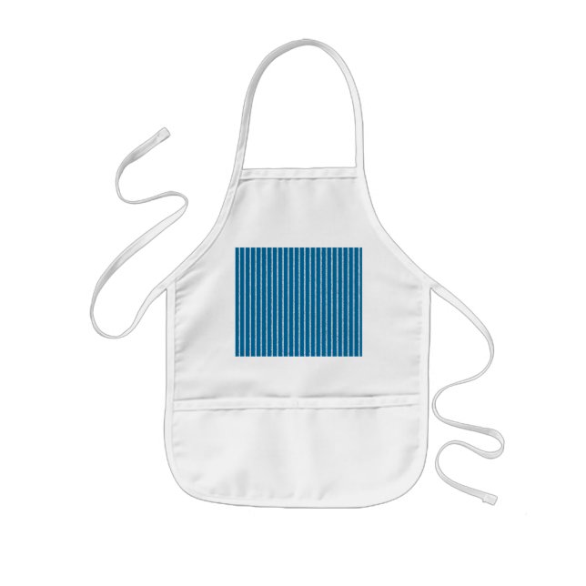 Tablier Enfant Bleu et blanc avec lignes inégales (Devant)