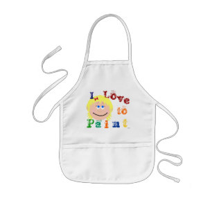 Tablier Enfant Blonde Cheveux Blue Eyed Girls Visage Peinture