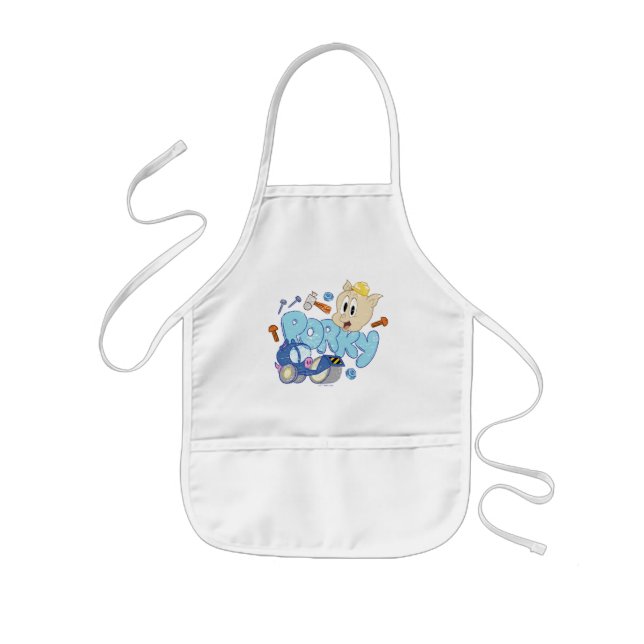 Tablier Enfant BUGS BUNNY BUILDERS™| Dessin de Porky (Devant)