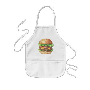Tablier Enfant Burger aquarelle