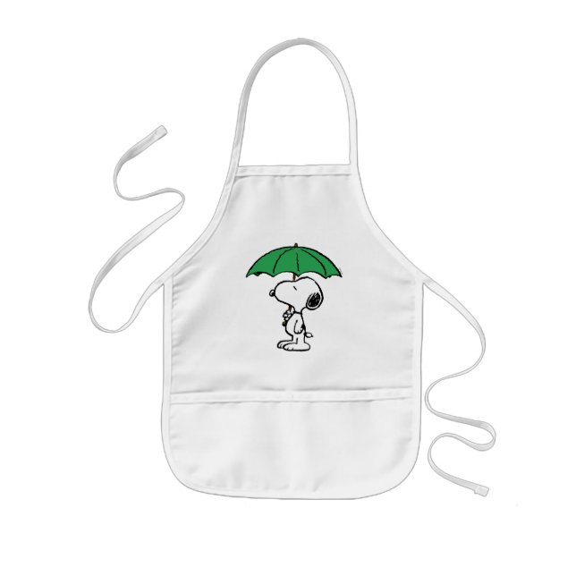 Tablier Enfant cacahuètes | Parapluie vert Snoopy (Devant)
