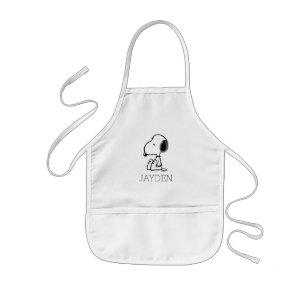 Tablier Enfant cacahuètes Snoopy En Bas Ajouter Votre Nom