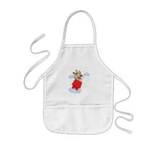 Tablier Enfant cacahuètes   Snoopy l'As Volant à Noël