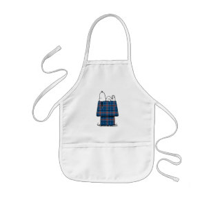 Tablier Enfant cacahuètes   Snoopy Plaid Flannel Holiday Dog Hous