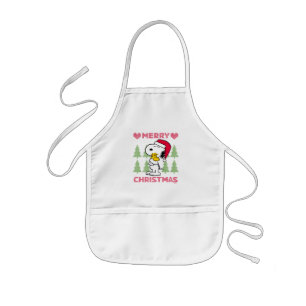 Tablier Enfant cacahuètes   Snoopy & Woodstock Santa Claus Hug