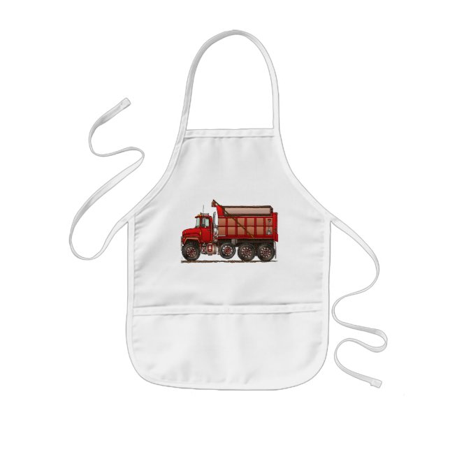 Tablier Enfant Camion à benne basculante mignon de gravier (Devant)