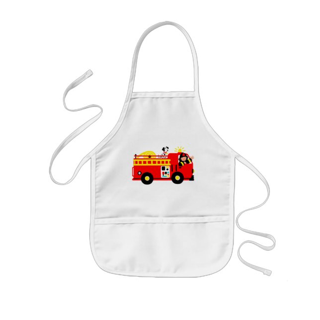 Tablier Enfant Camion de pompiers (Devant)
