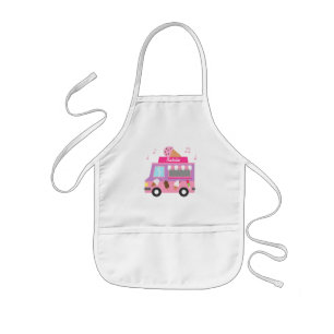 Tablier Enfant Camion rose pourpre doux de crème glacée pour de