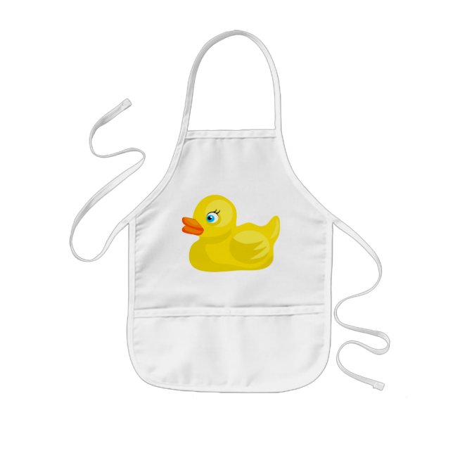 Tablier Enfant Canard en caoutchouc jaune (Devant)