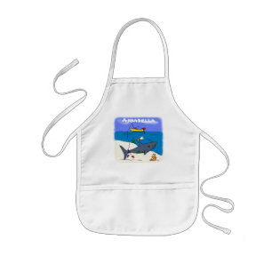 Tablier Enfant Caricature amusante sur le requin endormi et la p