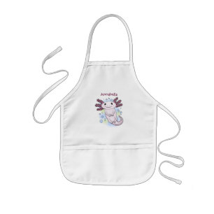 Tablier Enfant Caricature axolotl rose adorable
