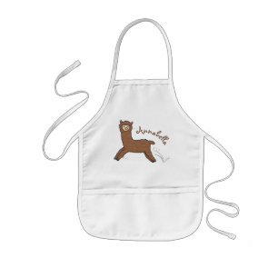 Tablier Enfant Caricature d'alpaga brun joli