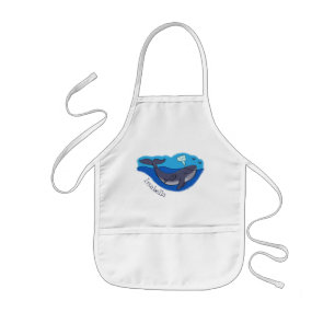 Tablier Enfant Caricature de baleine mignonne et de baleine de ve