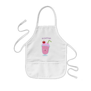 Tablier Enfant Caricature de crème glacée de fraise mignonne
