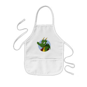 Tablier Enfant Caricature de dragon vert