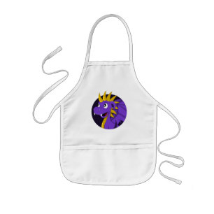 Tablier Enfant Caricature de dragon violet