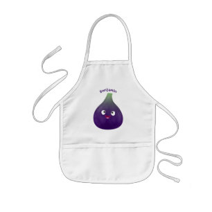 Tablier Enfant Caricature de fruits mauve joyeux aux figues