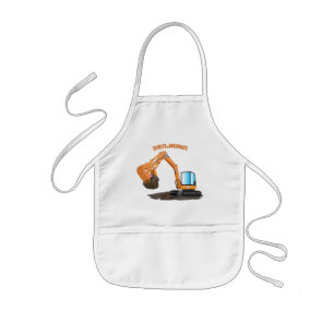 Tablier Enfant Caricature de la pelle orange
