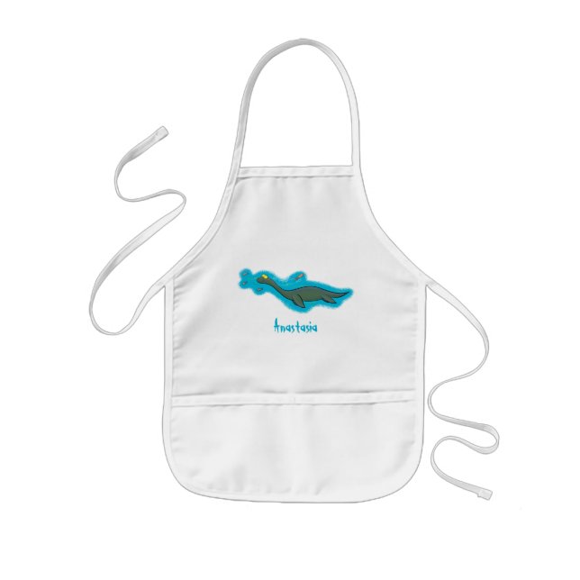 Tablier Enfant Caricature de plesiosaure, monstre marin mignon et (Devant)