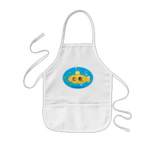 Tablier Enfant Caricature de poisson sous-marin jaune mignon