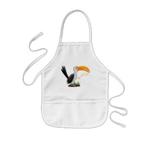 Tablier Enfant Caricature d'oiseau de safari de barbecue jaune am