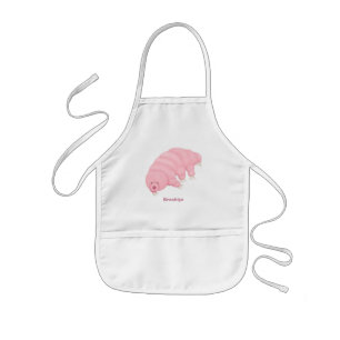 Tablier Enfant Caricature d'ours d'eau tardigrade rose mignon