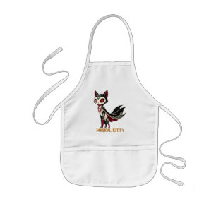 Tablier Enfant Chat de Fantaisie Mystique Dessin Animé Graphique