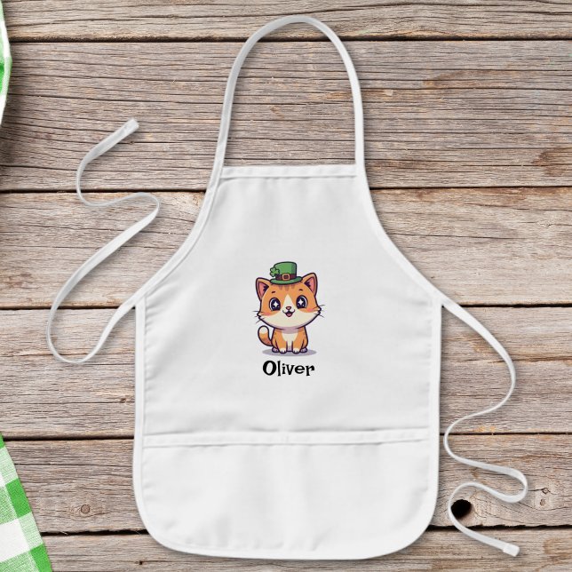 Tablier Enfant Chat roux chanceux irlandais (Créateur téléchargé)