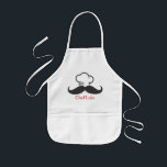 Tablier Enfant Chef enfant Mustache Apron<br><div class="desc">Cet ensemble amusant "Mustache Pizza Party" qui a une invitation correspondante, favoriser autocollant, tablier et l'étiquette d'adresse de retour. Version garçon et fille disponible. com</div>