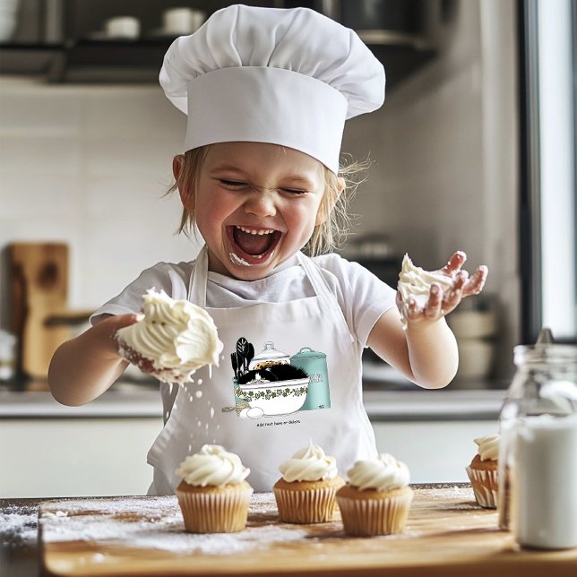 Tablier Enfant Chef pâtissier Chat Bleu (Créateur téléchargé)