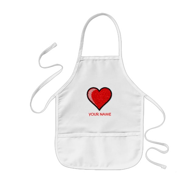 Tablier Enfant Chemise de peinture de coeur ! (Devant)