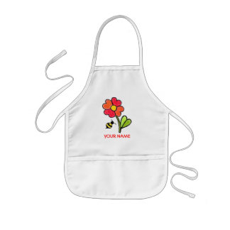 Tablier Enfant Chemise de peinture de fleur et d'abeille !