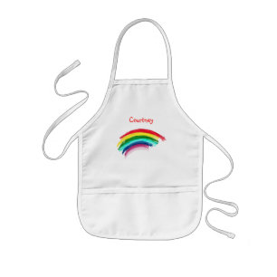 Tablier Enfant Chemise peinte d'art d'arc-en-ciel