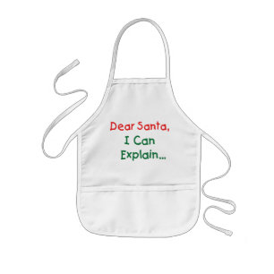 Tablier Enfant Cher Père Noël, Je peux expliquer - Lettre drôle a