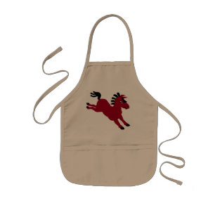 Tablier Enfant cheval rouge